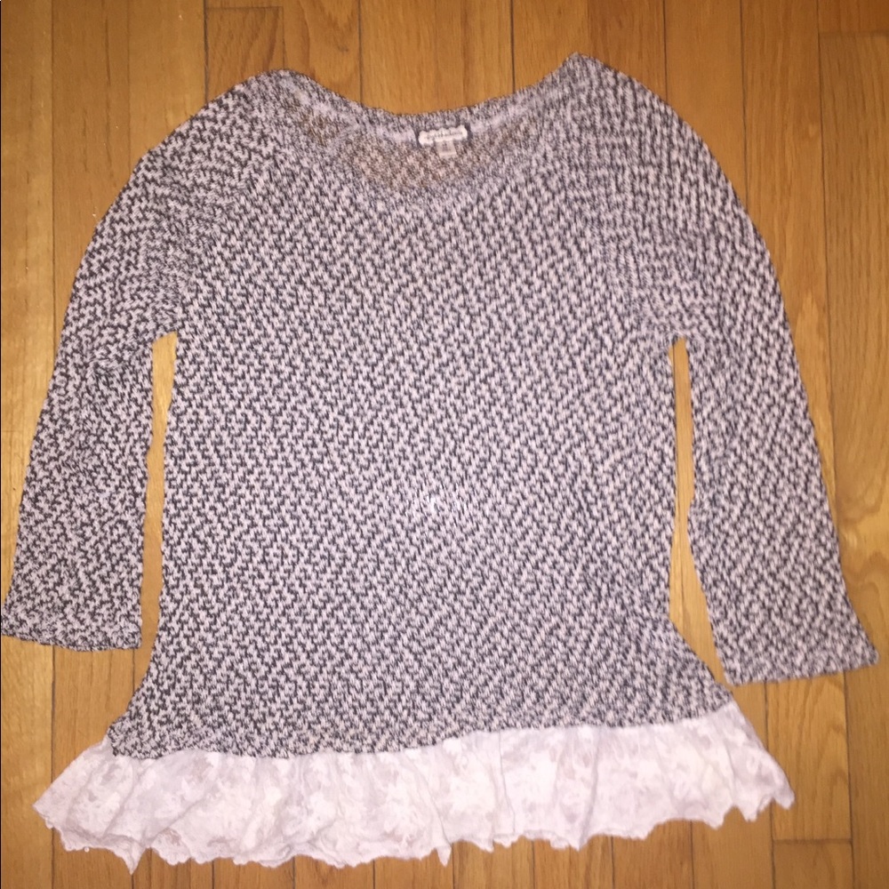 Peplum Black and White Sweater